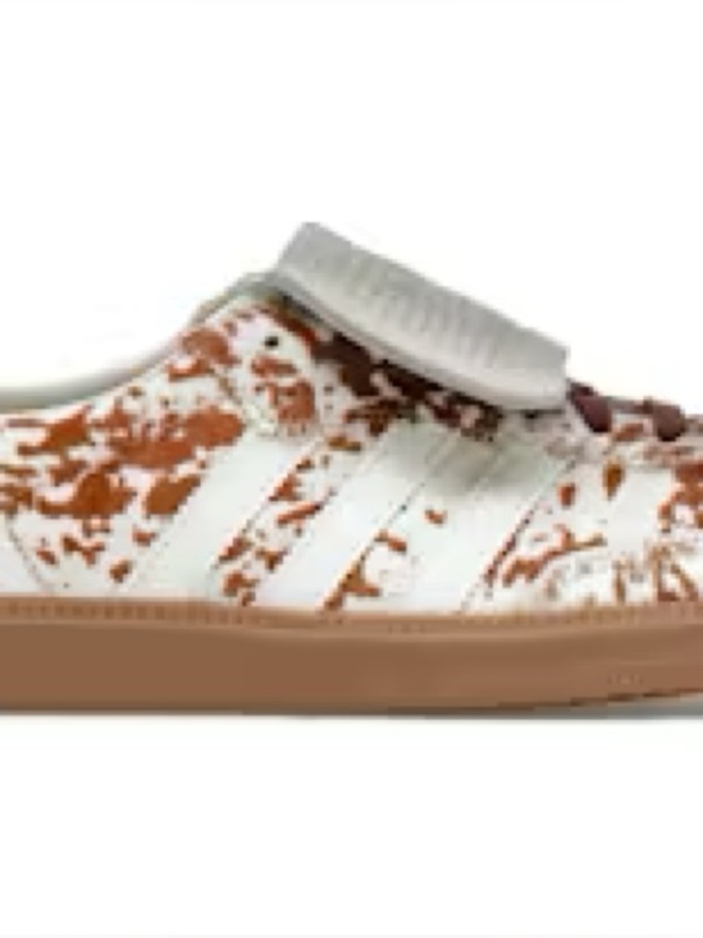 adidas Samba Long Tongue Cow-Print Sneakers in White & Brown 10.5 Womens